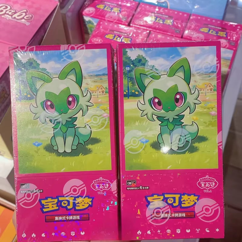 100% Original Pokemon PTCG Cards Gem Pack Vol.1 VOL.2 VOL.3 Chinese Scarlet and Violet Anime Eevee Gengar Box Card Birthday Gift