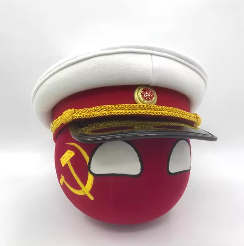 Polandball Plush Doll Toy Countryball USSR Soviet Ball and Hat World War II Defense War Cosplay for Gift