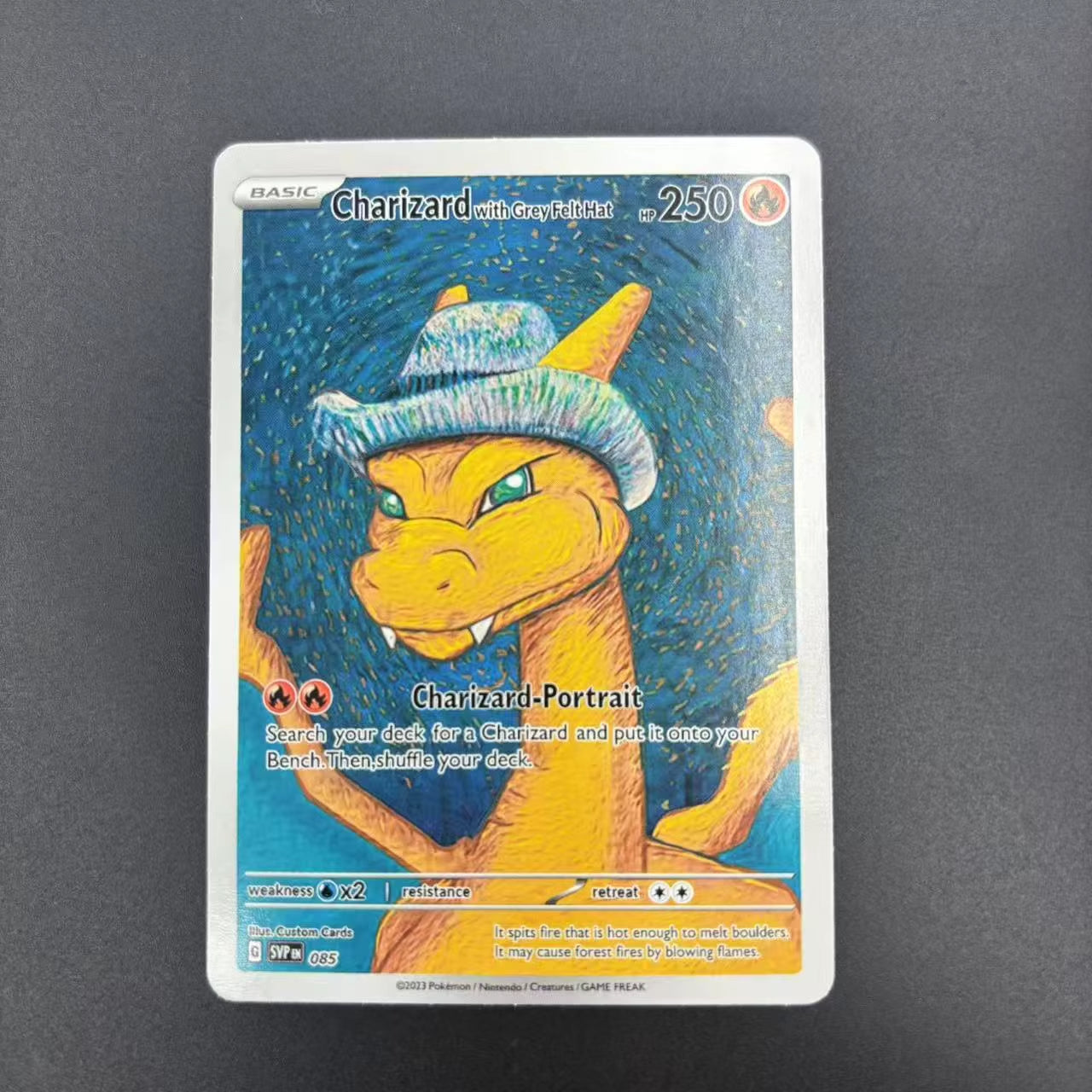 DIY PTCG Collection Cards 2023 SVP EN VAN GOGH PIKACHU/GREY FELT HAT Self Made Single Card Classic Game Anime Cards Gift Toy