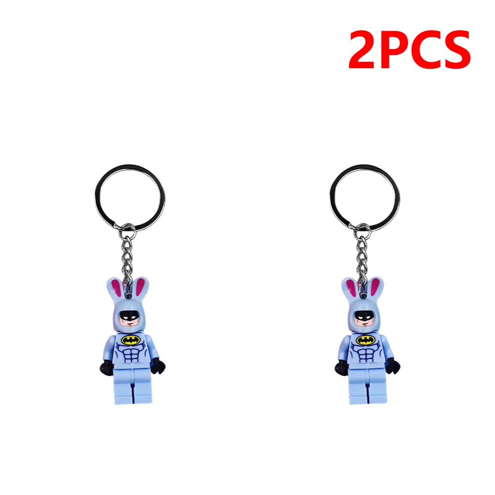 1/2/3PCS Cartoon Anime Keychain Doll Cartoon Animation Minifigure Keyring School Bag Pendant Trendy Bag Keychain Accessories