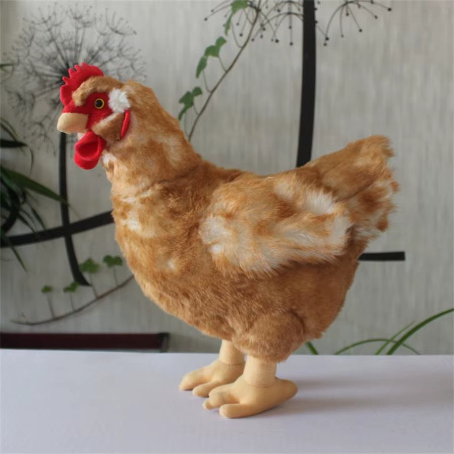 Hen High Fidelity Anime Cute Rooster Plushie Cock Plush Toys Lifelike Animals Simulation Stuffed Doll Toy Gifts for Kids