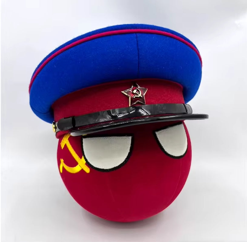 Polandball Plush Doll Toy Countryball USSR Soviet Ball and Hat World War II Defense War Cosplay for Gift
