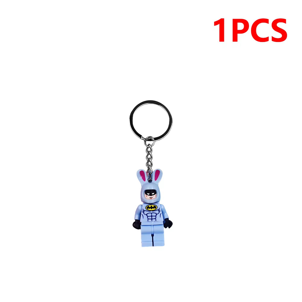 1/2/3PCS Cartoon Anime Keychain Doll Cartoon Animation Minifigure Keyring School Bag Pendant Trendy Bag Keychain Accessories