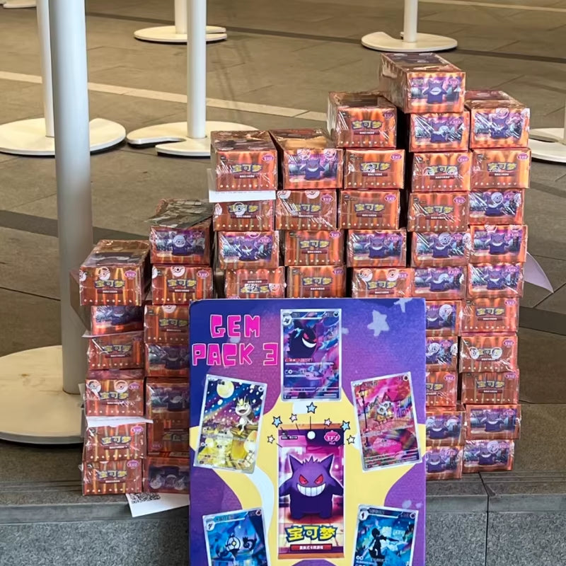 100% Original Pokemon PTCG Cards Gem Pack Vol.1 VOL.2 VOL.3 Chinese Scarlet and Violet Anime Eevee Gengar Box Card Birthday Gift