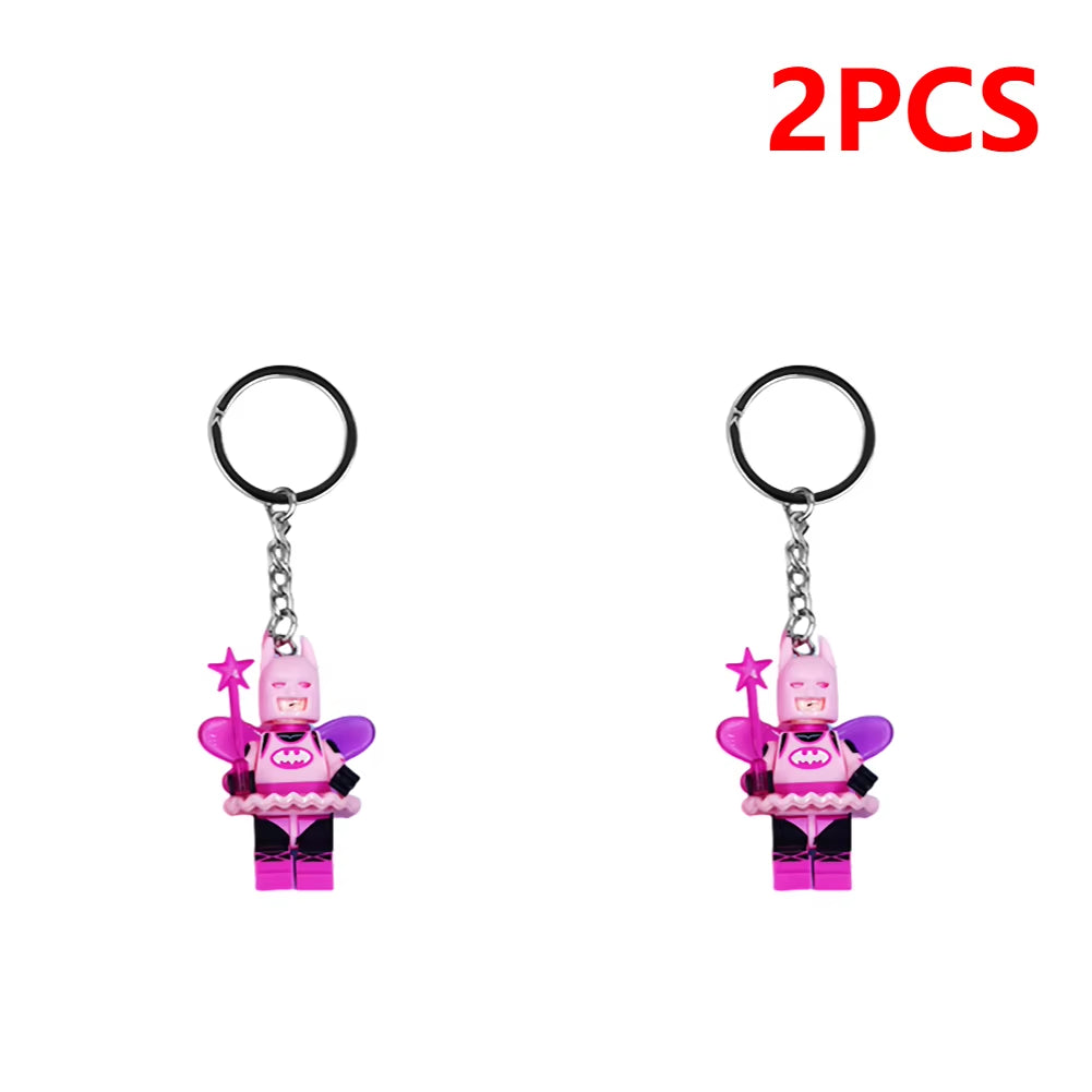 1/2/3PCS Cartoon Anime Keychain Doll Cartoon Animation Minifigure Keyring School Bag Pendant Trendy Bag Keychain Accessories