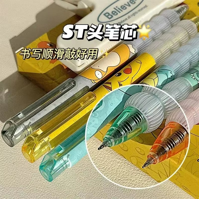 5Pcs Pokemon Pens Pikachu Squirtle Charmander Cute Press Gel Pen Set Anime Cartoon School Office Stationery Supplies Kids Gifts