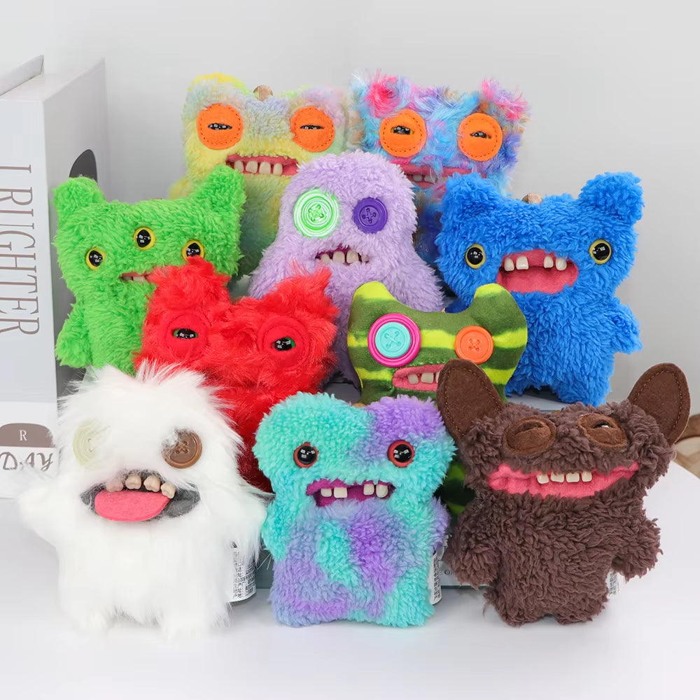 Original Teeth Monsters Pendant Plush Doll  Funny Ugly Monster Keyrings Keychain Toy Halloween Prank Decoration Gift